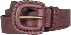 Women's Covered Buckle Leather Lacing Belt