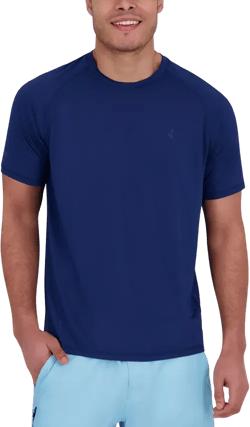 Men's Short Sleeve Waffle-Knit Crewneck Swim Shirt