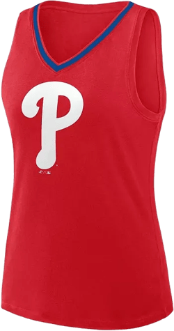 Women's Red Philadelphia Phillies Stellar Win V-Neck Tank Top