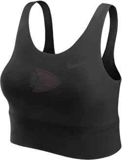 Women's Black Kansas City Chiefs Performance Longline Sports Bra