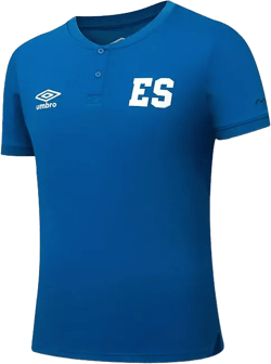 Men's Blue El Salvador National Team Crew Neck Polo Shirt
