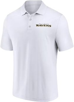 Men's White Baltimore Ravens Lockup Polo Shirt