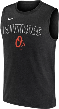 Men's Black Baltimore Orioles Knockout Performance Muscle Tank Top