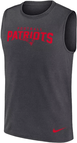 Men's Charcoal New England Patriots Primetime Legend Performance Muscle Tank Top