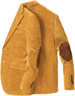 ONAXTDA Men's Corduroy Blazer with Elbow Patch Business Casual Jacket Spring Fall Sport Coats Ginger Yellow 4X-Large