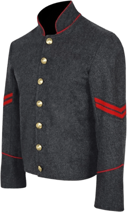Men's Civil War Richmond Corporal Shell Jacket – 100% Wool Confederate Uniform Coat for Reenactments