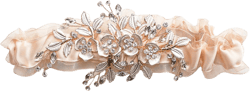 Amelia Rose Gold Wedding Garter,NO SLIP Satin Bridal Garter Set, Floral Garter for Bride, Vintage Rhinestone Wedding Accessories