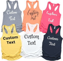 Custom Tank Top, Bachelorette Party, Custom T-Shirts, Birthday Party, Girls Trip,Tank Top for Women, Flowy Racer-back Tank, Custom Design