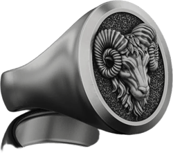 925 Silver Adjustable Ram Signet Ring Aries Jewelry Astrology Gifts, April Gift for him, April Gift for her New Year Gift, Accessory