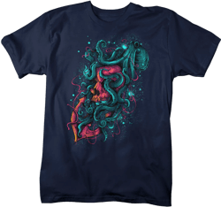 Men&#39;s Octopus T Shirt Hand Drawn Vintage Hipster Shirts Skull Tattoo Shirts Anchor Nautical Graphic Tee