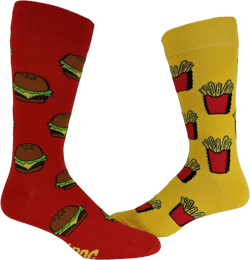 Burger and Fries Socks, Funny Womens, Mens Food Socks, Fun Foodie Socks, Funky Socks, Funny Socks, Cookout Socks