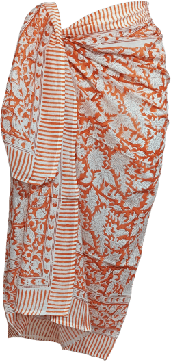 Women Pareos 100% Cotton, Floral Kalamkari, Batik Indian Hand Block Print Swimwear Sarongs & Cover-Ups, (100 CM X 180 CM)