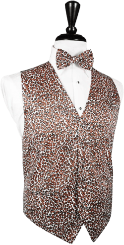Wild Leopard Tuxedo Vest and Tie