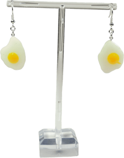 Egg Earrings & Necklace ! Breakfast Earrings and Necklace ! Breakfast Jewelry! Sunny Side Up Egg! Runny Egg