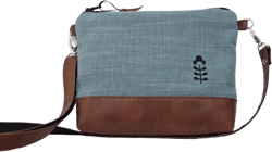 Small Crossbody bag turquoise, gray, magnolia print, canvas purse, vegan bag, 10&quot;x7&quot; bag, linen fabric, bag woman girl, Crossbody Wallet