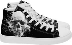 Custom Skull Men’s High Top Canvas Chuck Shoes, Gothic Converse Sneakers