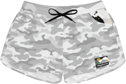 White Camo + Oliver The Cat Women&#39;s Casual Shorts By VillagePort Co.