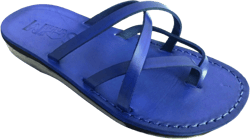 Leather Sandal with Straps for Women, Comfortable Ladies Summer Flip-Flops Flats, CRISSCROSS