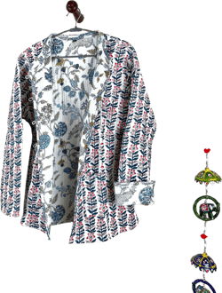 Trendy Cotton Handmade Kantha Quilted Jacket, Reversible Women&#39;s Soft Coat, Kimono Indian Vintage Boho Robe, Spring Day Gift for Her