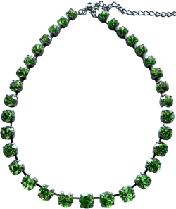 Made with Swarovski Crystals Cup Necklace, Bracelet or Earrings - Peridot Green Crystal Swarovski Crystals in a Cup Chain