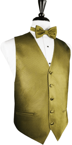 Gold Micro Neat Holiday Print Vest and Bow Tie Set