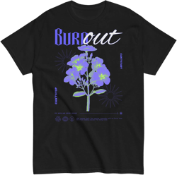 Burnout T-Shirt – ADHD Mental Health Graphic Tee, Vintage Floral Design on Gildan 5000 Unisex Shirt