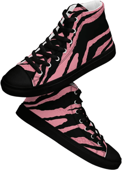 Pink Black Panther Women’s High Top Canvas Shoes - Stylish Lightweight Sneakers for Casual Wear, Comfortable & Durable Footwear Gift
