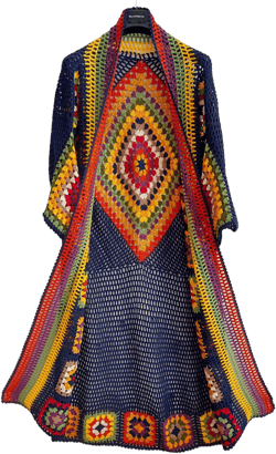 Handmade Crochet Jacket, Granny Square Sweater, Colorful Oversized Kimono Cardigan, Boho Festival Style Jacket, Knitwear Spring Sweater