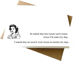 Middle Finger | Funny Friendship Card | Support, Housewarming, Hostess Card | Modern Day Housewife Sarcasm | Trust me, he'll never ask again