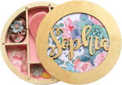 Flower Girl Gift, Hair band holder, Trinket Box, Engraved jewelry box, Floral jewelry box, First jewelry box, Monogram box, Gift for girl