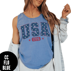 1776 USA Tank, Comfort Colors® Patriotic Tank, Red White and Blue USA Tank, 4th of July Tank, Retro 1776 USA Tank, Trendy Independence Day