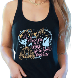 A Dream is a Wish your Heart Makes Tank Top, Magical Castle Tank Top for Her, Summer Magical Kingdom Crop Top, Mickey Mouse Head Racerback