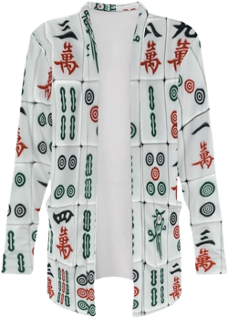 Mahjong Tile Design Long Sleeve Cardigan for Women | Perfect Gift for Mahjong Enthusiasts