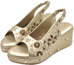 Ethnic Indian Women Velvet / suede/Synthetic Leather Shoe with Embroidery Wedding wedges Bridal Wedges Heels Slingback heel wedges Zardozi