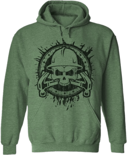 Roofer Skull Hoodie - Roofing Crossbones Sweater - Roof Tech Pullover - Roofers Hoody Roofing Contractor Crossbones Hooded Sweatshirt HA126
