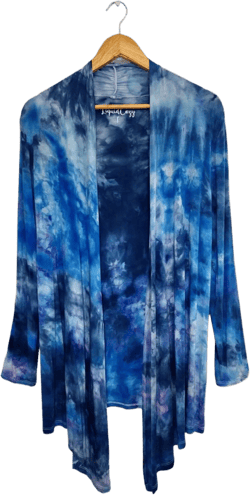 Hand Dyed Lightweight Open Front Cardigan, Tie Dye Cardigan