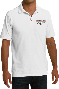 Ford Mustang Pocket Print Men&#39;s Pique Polo Tee T-Shirt 21286D1-PP-KP150
