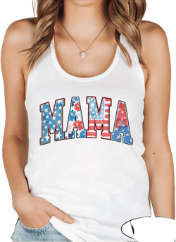 American Mama Tank Top, 4th of July Tank Top, Retro Mama Racerback Tank Top, Patriotic Mom Tank Top, Retro USA Shirt,  America Tank Top