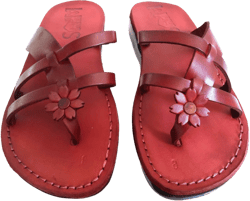 Brown Leather Sandals for Ladies, Women&#39;s Greek Style Flip Flops Summer Beach Sandals, Everyday Shoes for Comfort Walking, NARCISSUSS