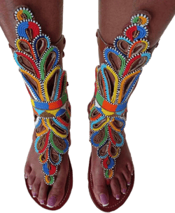 ON SALE African beaded leather gladiator,multicolour gladiator,summer gladiator,handmade gladiator,long gladiator