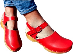 Clogs Brown women Leather women shoes with belt low heel sandals close toe sandals wooden platform boots wide feet 11 12 size 45 red clogs