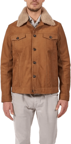 Goat Suede Trucker Jacket