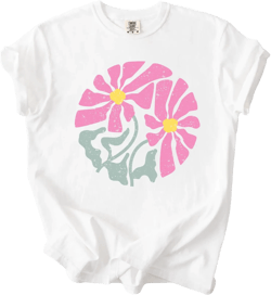 Comfort Colors Boho Wildflowers T-shirt Floral Graphic Tee Pressed Flowers Vintage Distressed Boho Tee Wild Flower Market Abstract Daisy Tee