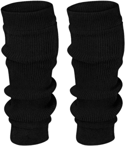 Women Fancy Stylish Acrylic Leg Warmers Plain Fluorescent 80s Party Neon Ballet Dance Ice Skating Accessories