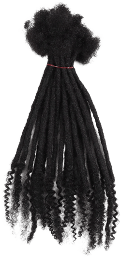 100% Human Hair Textured Curly Tips Dreadloc Extensions Human Hair Dreadlocs 10 Locs Per Bundle Natural Textured Coil Tip Loc Extensions