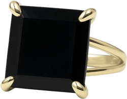 Black Onyx Ring · Square Ring · Gold Prong Ring · Large Ring · Statement Ring · Double Band Ring · Gemstone Ring · Gold Rings For Women