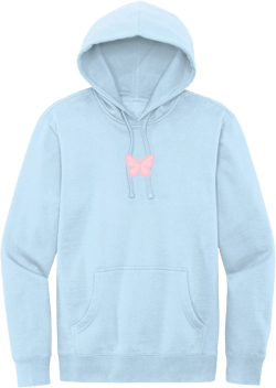 Love Sketches Women&#39;s Cute Pink Butterfly Print Long Sleeve High Quality Fleece Hoodie Sweatshirt Tops