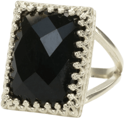 Black Onyx Ring · Black Statement Ring · Rectangular Ring · Silver Ring · Silver Onyx Jewelry · Gemstone Ring · Wide Wow Ring
