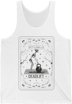 Tarot Card Skeleton Kettlebells Deadlift Tank Top Kettlebell Tank Top Weightlifting Shirt Bodybuilding Workout Clothes Athletic Trainer Gift
