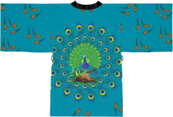 Beautiful Peafowl Kimono Robe, Luxurious Peacock Design Long Robe, Majestic Artwork Peacock Kimono Robe, Perfect Gift for Peacock Lovers
